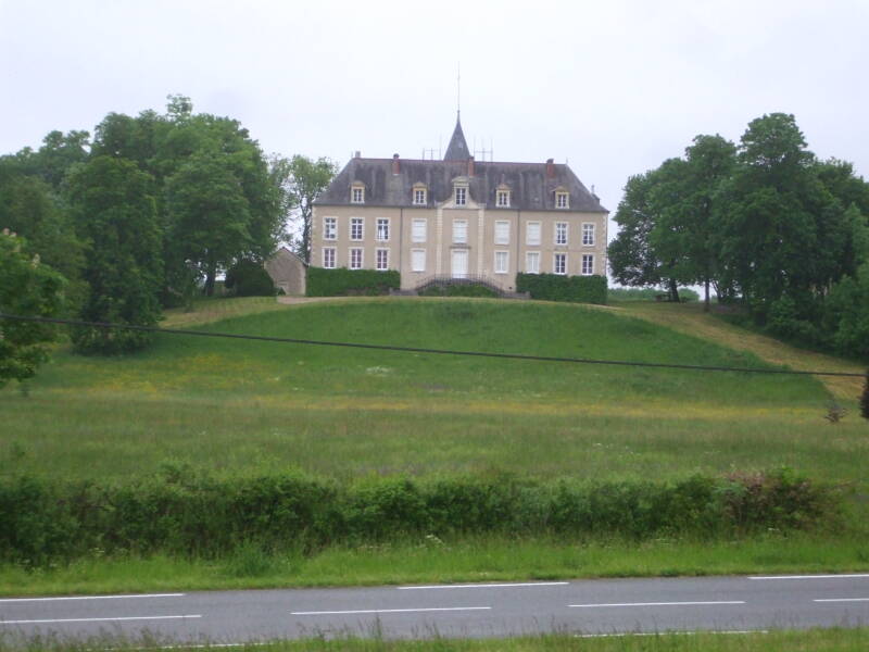 Passing modern château on the Canal Latéral à la Loire.