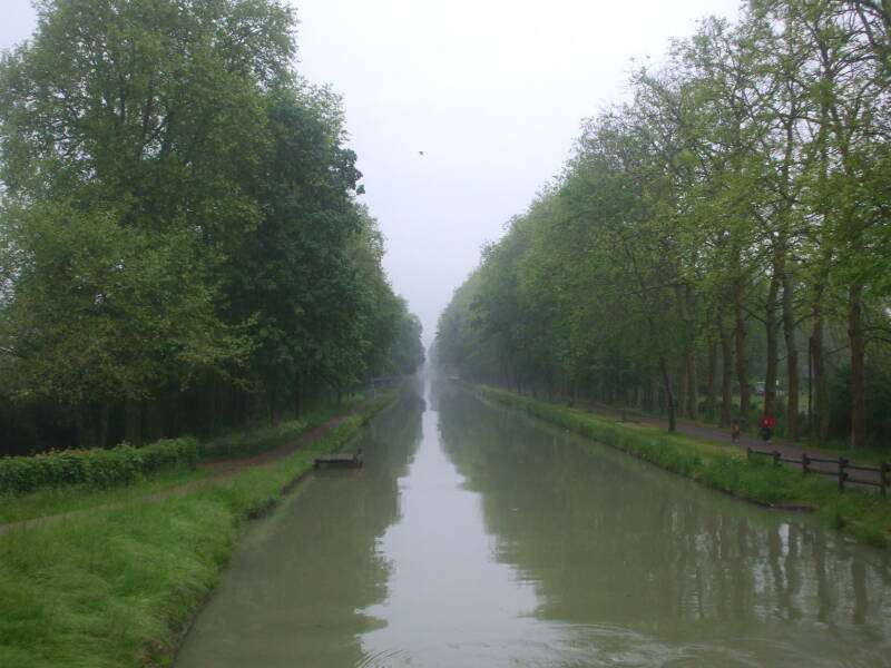 Impressionist view down the branch canal at Nevers.