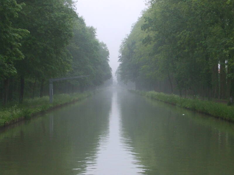 Impressionist view down the branch canal at Nevers.