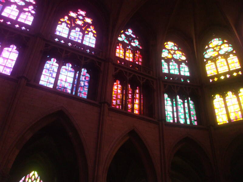 Stained glass windows in the Cathedral of Saint Cyr — Sainte Julitte in Nevers.