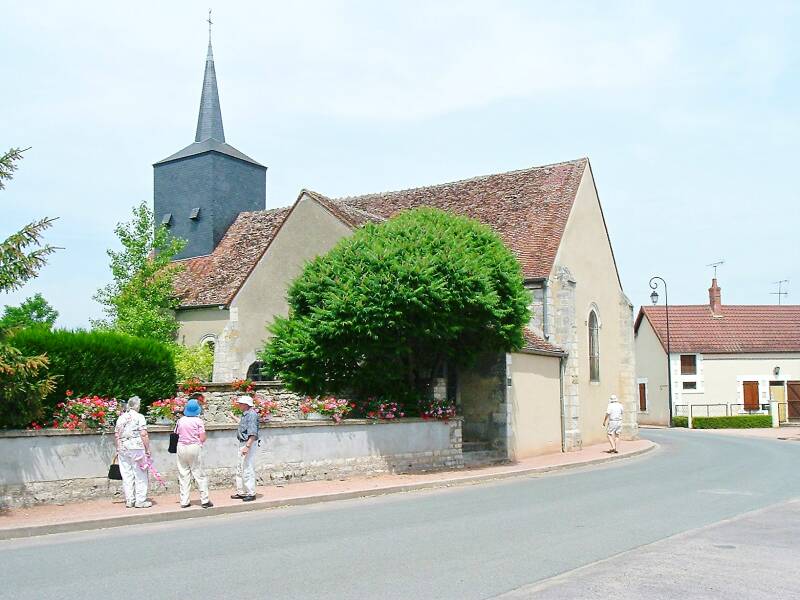 The church at the center of the small village of Saint-Bouize.