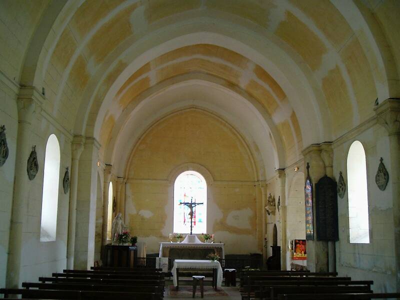Inside the church at the center of the small village of Saint-Bouize.