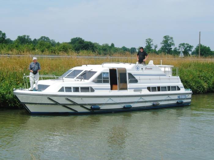 Rented canal boat in central France.