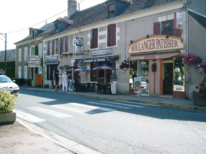 A restaurant, bakery and pastry shop in a small town in central France.