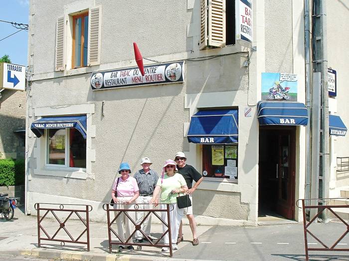Cafe for drivers alongside the canal in central France.