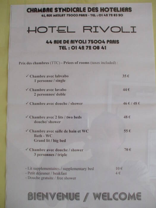 Hôtel Rivoli in Paris, France