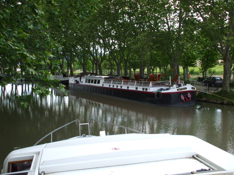 Traveling along the Canal du Midi on a rented boat.