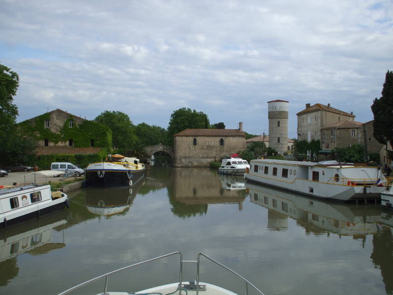 Arriving at Le Somail along the Canal du Midi.