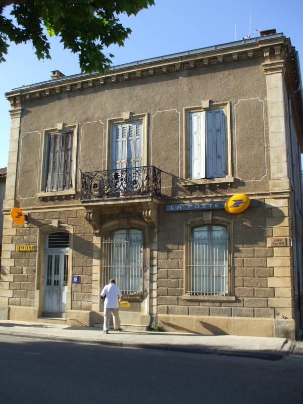 Post office in La Redorte, on the Canal du Midi.