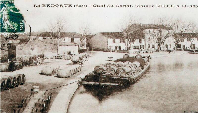 Postcard of La Redorte, on the Canal du Midi, from around 1900.