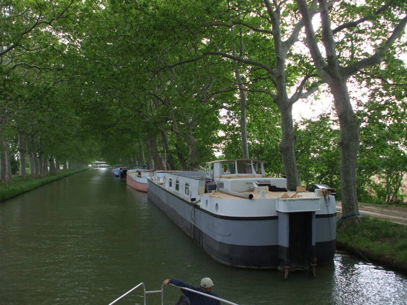 Underway on the the Canal du Midi in a rented boat.