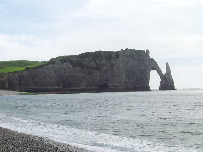 Chalk cliffs at Étretat, view to west.