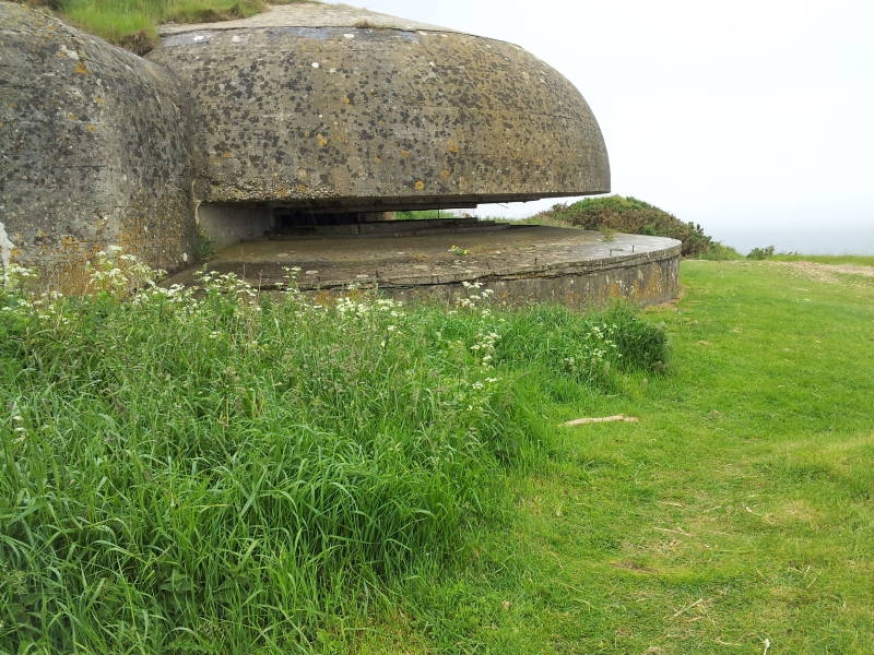 German observation post on the chalk cliffs above Fécamp.