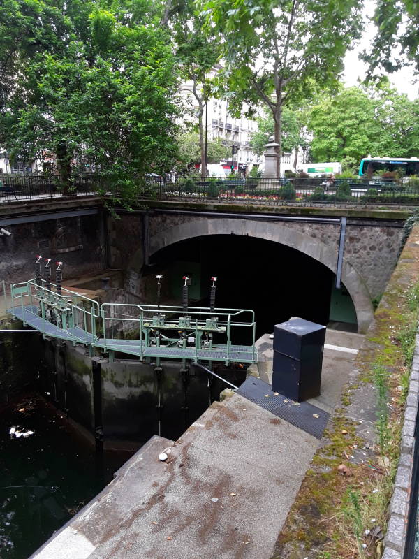 Locks of the Temple along the Canal Saint-Martin in the 10th arrondissement in Paris.