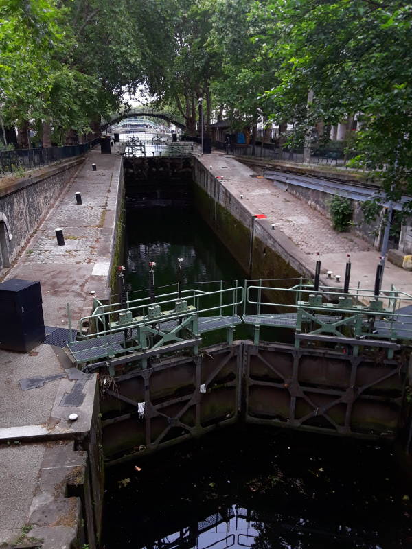 Locks of the Temple along the Canal Saint-Martin in the 10th arrondissement in Paris.