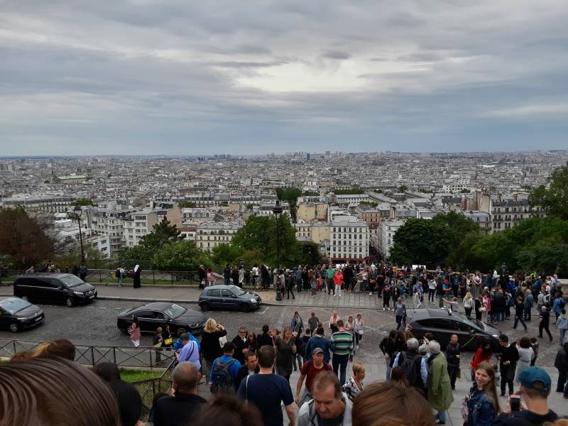 View over Paris from Basilique Sacré-Cœur on Montmartre.