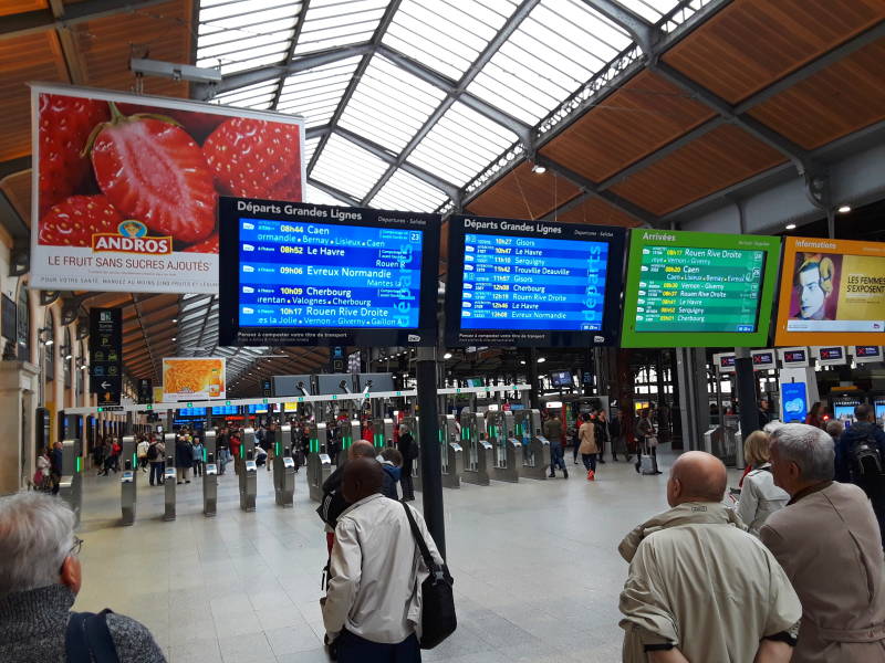Platform area in Gare Saint-Lazare in Paris.