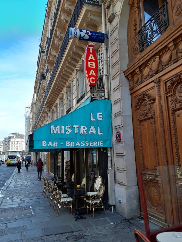 Le Mistral bar-brasserie and tabac near Saint-Lazare in Paris.