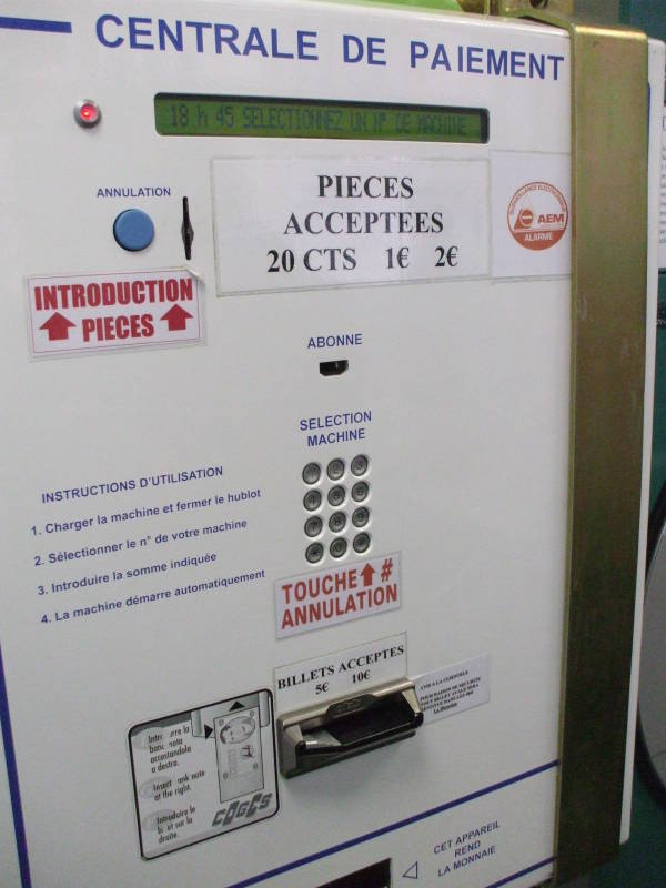 The payment console in the Lavomat in Paris.
