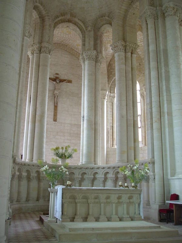 Altar area of Church of Our Lady in Trèves-Cunault.