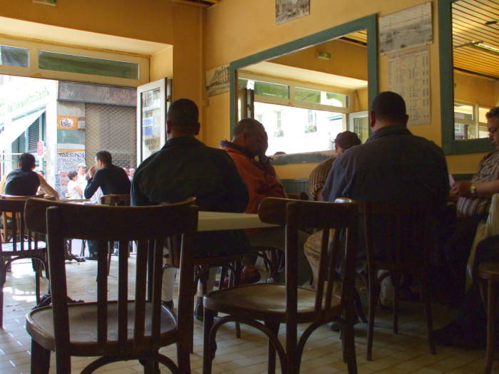 Sitting in a small café in central Marseille.