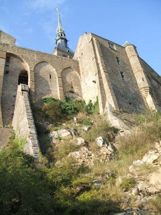 Exterior walls of Mont Saint-Michel.