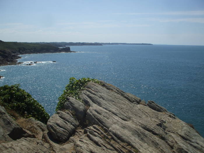 The northern Brittany coast is rugged near Saint Malo.
