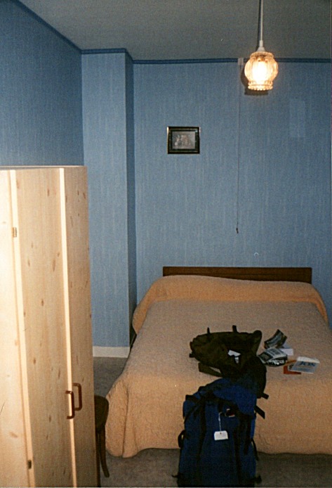Interior of a hotel room near the train station in Pontorson in northern Brittany near Mont Saint-Michel.