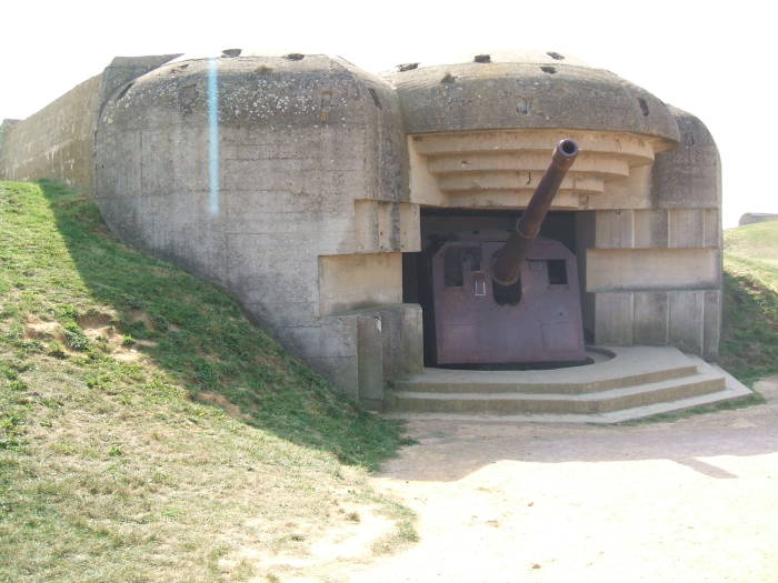 Clifftop German battery overlooking Arromanches, near Longues-sur-Mer.