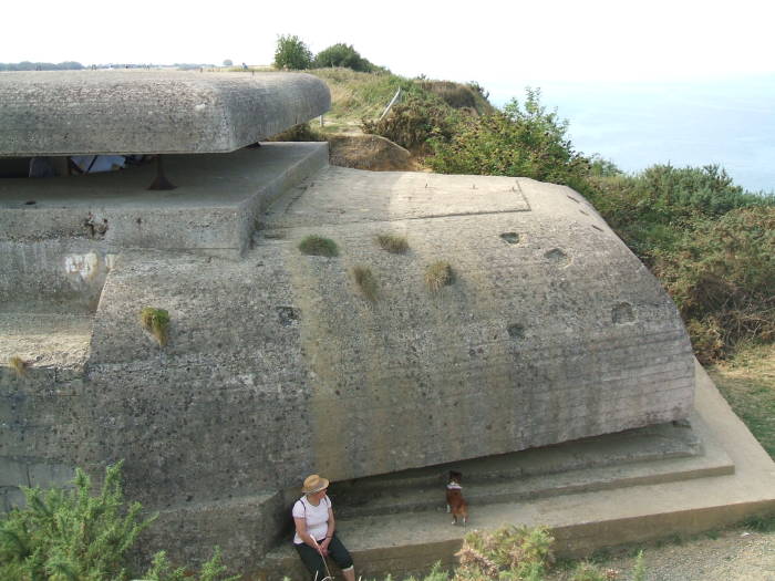 Clifftop observation bunker overlooking Arromanches, near Longues-sur-Mer.