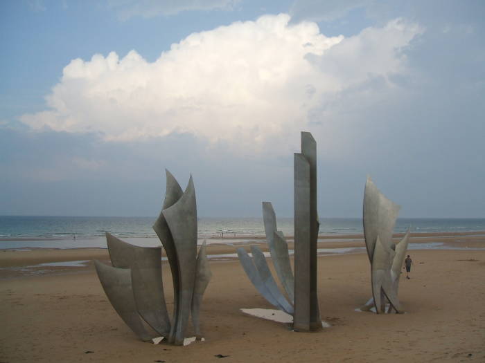 The D-Day monument on Omaha Beach at Saint-Laurent-sur-Mer.