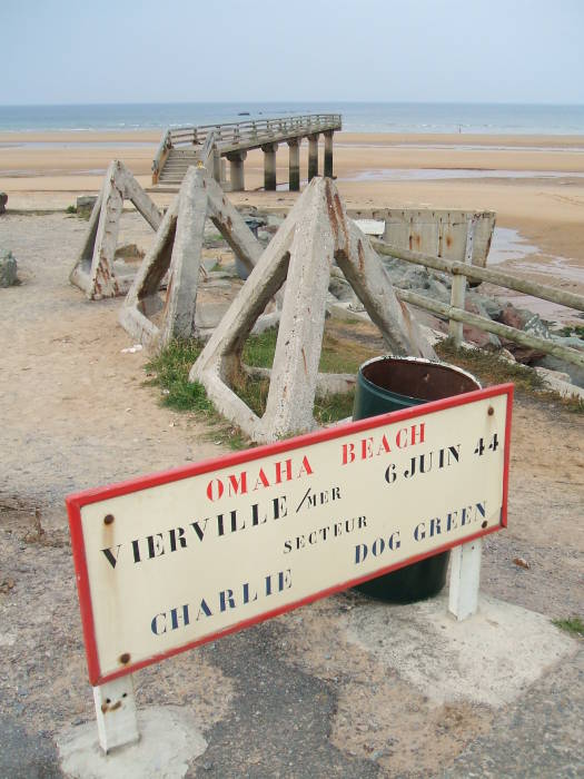 Omaha Beach at Vierville-sur-Mer.