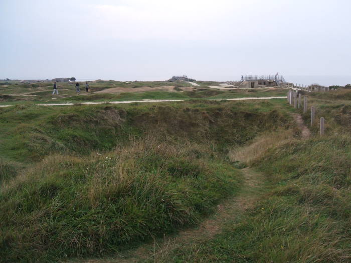 Shell craters and ruins at Pointe du Hoc.