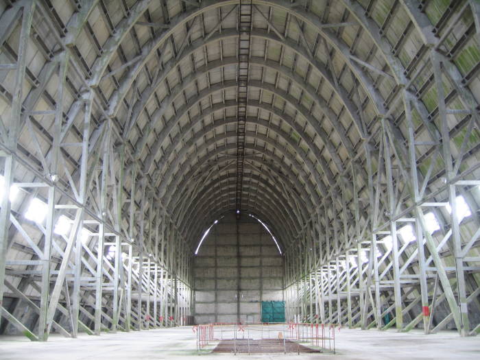 Interior of concrete balloon hanger.