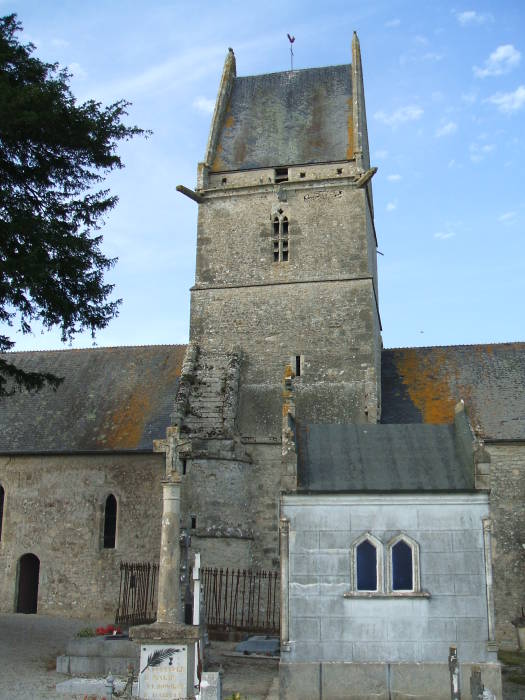 The church at Angoville au Plain, in Normandy, with a D-Day battlefield in the church yard.