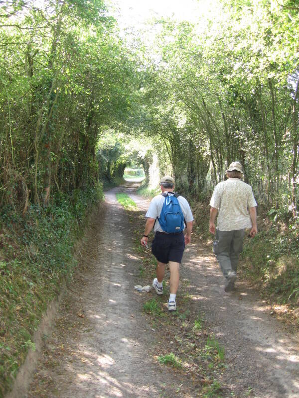 Near the end of the hike from Utah Beach to Sainte-Mère-Église.