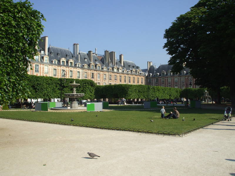 Place des Vosges in the Marais district in Paris.