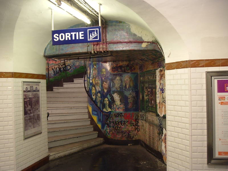Staircase in a Paris Métro station.