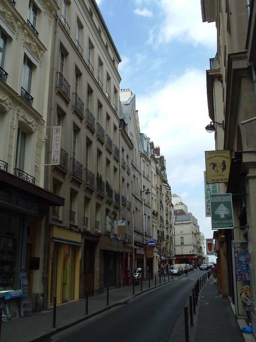 Hôtel de Médicis, where Jim Morrison lived in Paris in the Latin Quarter: A view down Rue Saint Jacques.