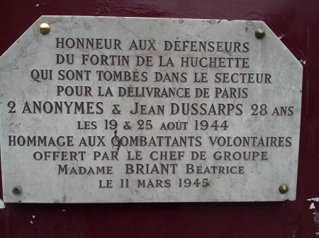 French Resistance memorial plaque.