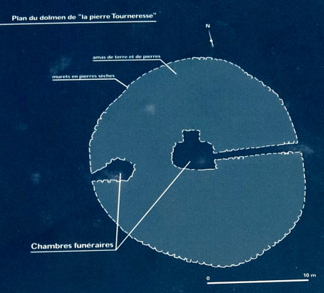 Diagram of the dolmen of Pierre Tourneresse.