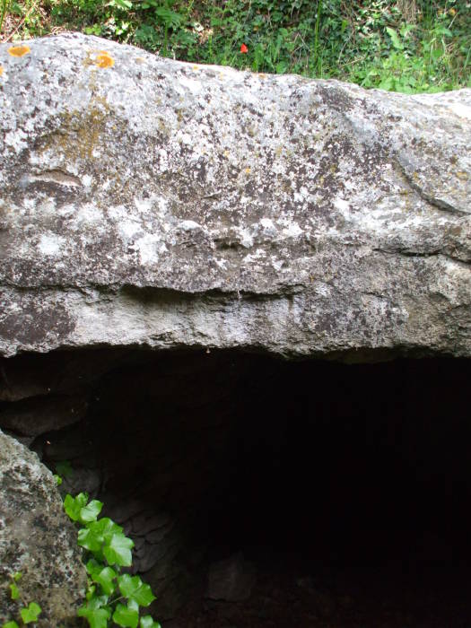 Roof slab of the Dolmen de la Pitchoune, megalithic dolmen structure near the village of Ménerbes, in Provence.