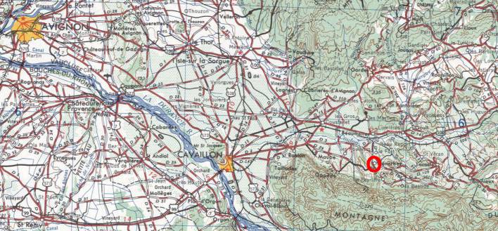 NK-31 map showing the Luberon area of Provence in southern France.
