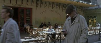 The sinister Seamus walks past the Cafe Van Gogh in Arles in the movie Ronin.