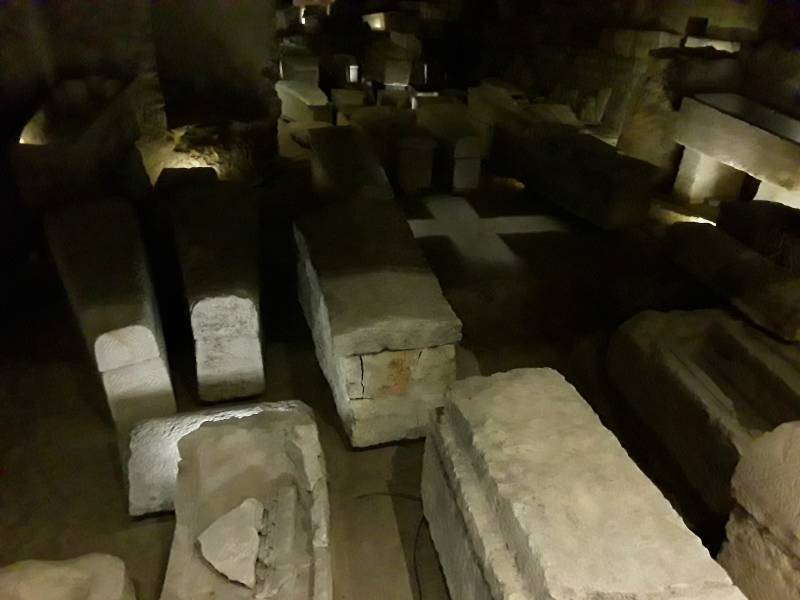 Older tombs in the crypt.