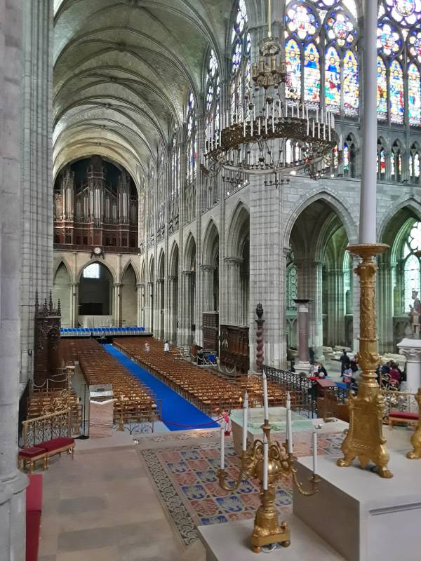 View from altar area of Basilique Saint-Denis.