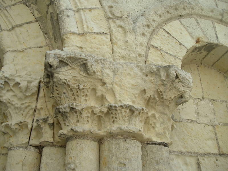 Soft limestone construction in Saumur, France.