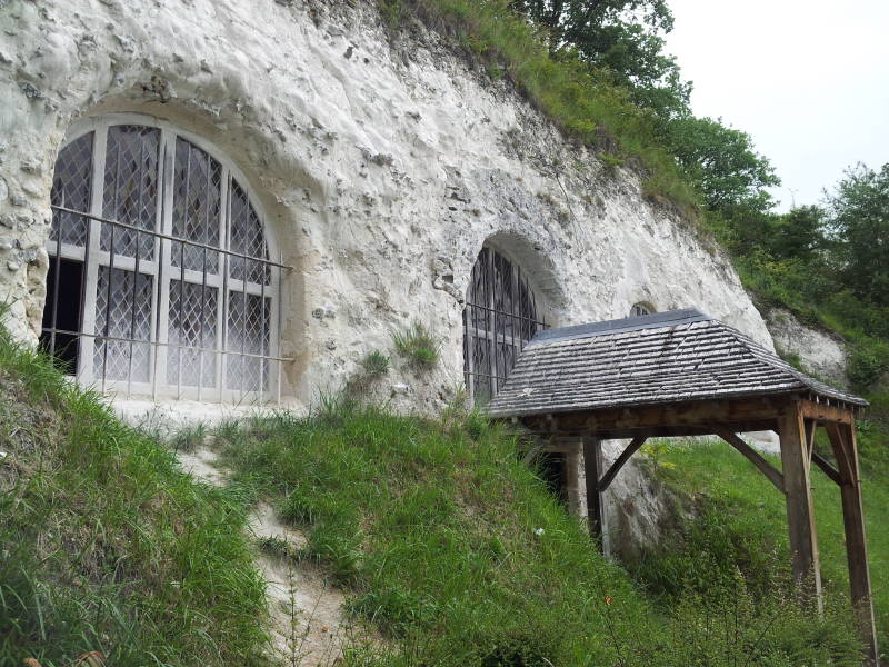 Entrance to the underground church of Haute-Isle.