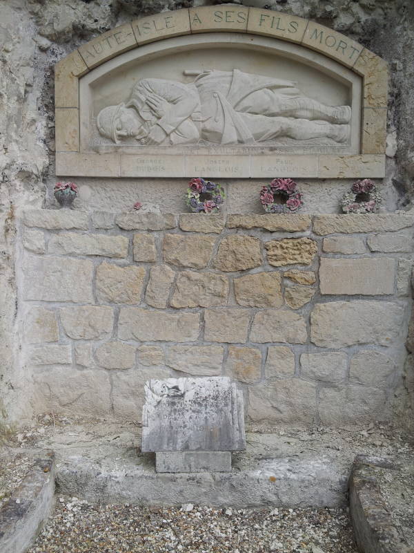 World War One memorial at the underground church of Haute-Isle.