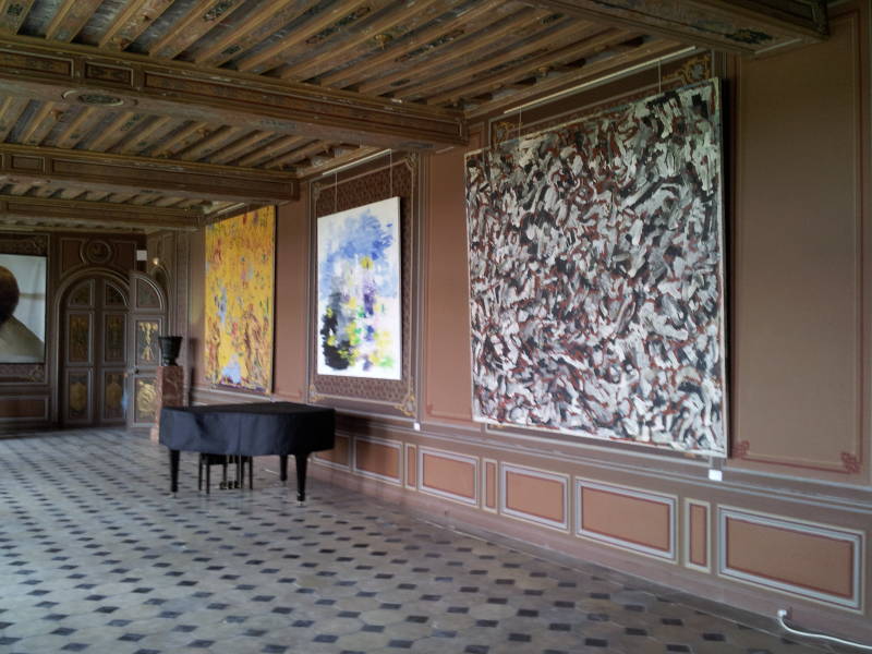 Contemporary art exhibit inside the 12th century Château de La Roche-Guyon